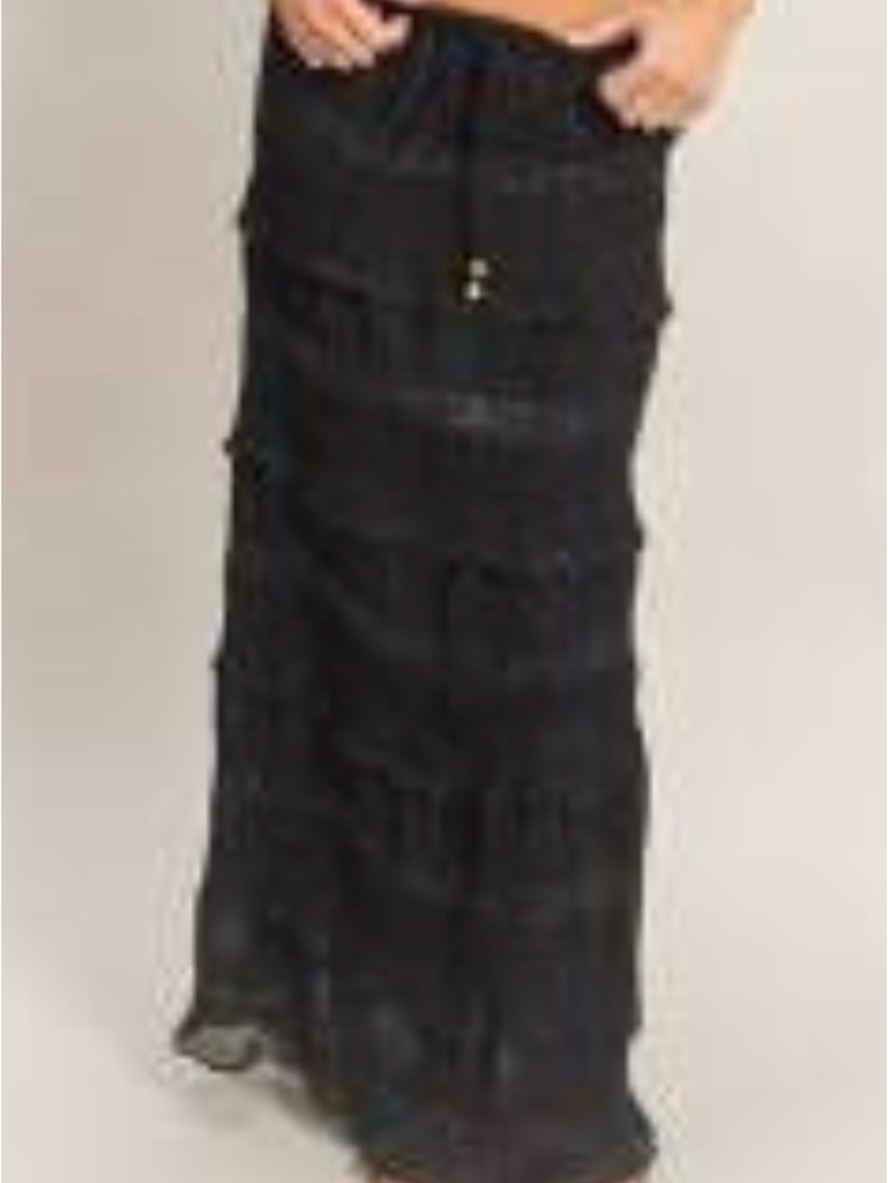 HYFVE Black Tiered Maxi Skirt with Ruffled Panels
